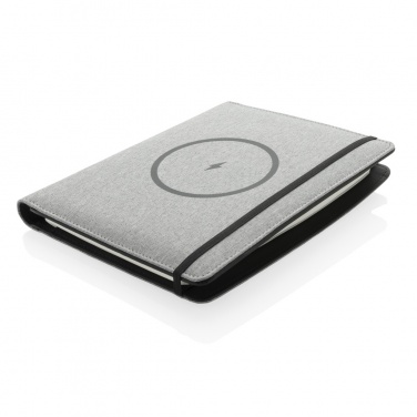 Logo trade business gift photo of: Air 5W wireless charging notebook with 5000mAh powerbank
